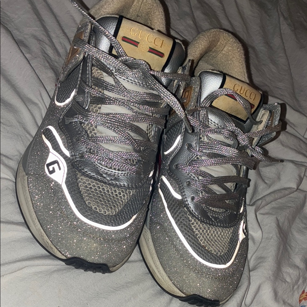 Gucci Metallic Gray Sneakers